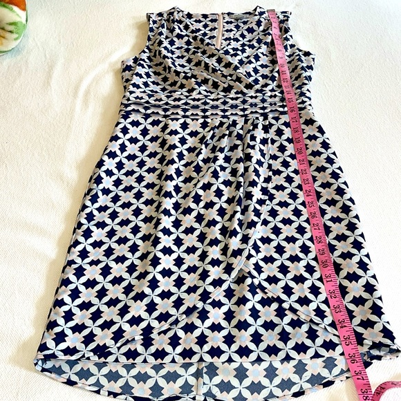 H&M Women's Navy Blue and White Faux Wrap Dress Size 8 - Picture 11 of 15